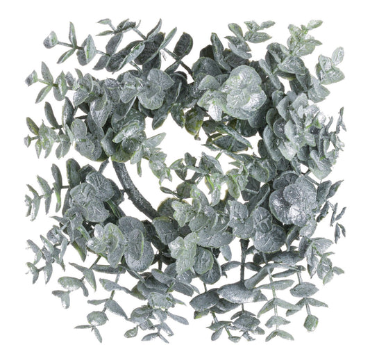 Frosted Eucalyptus Candle Wreath - Medium